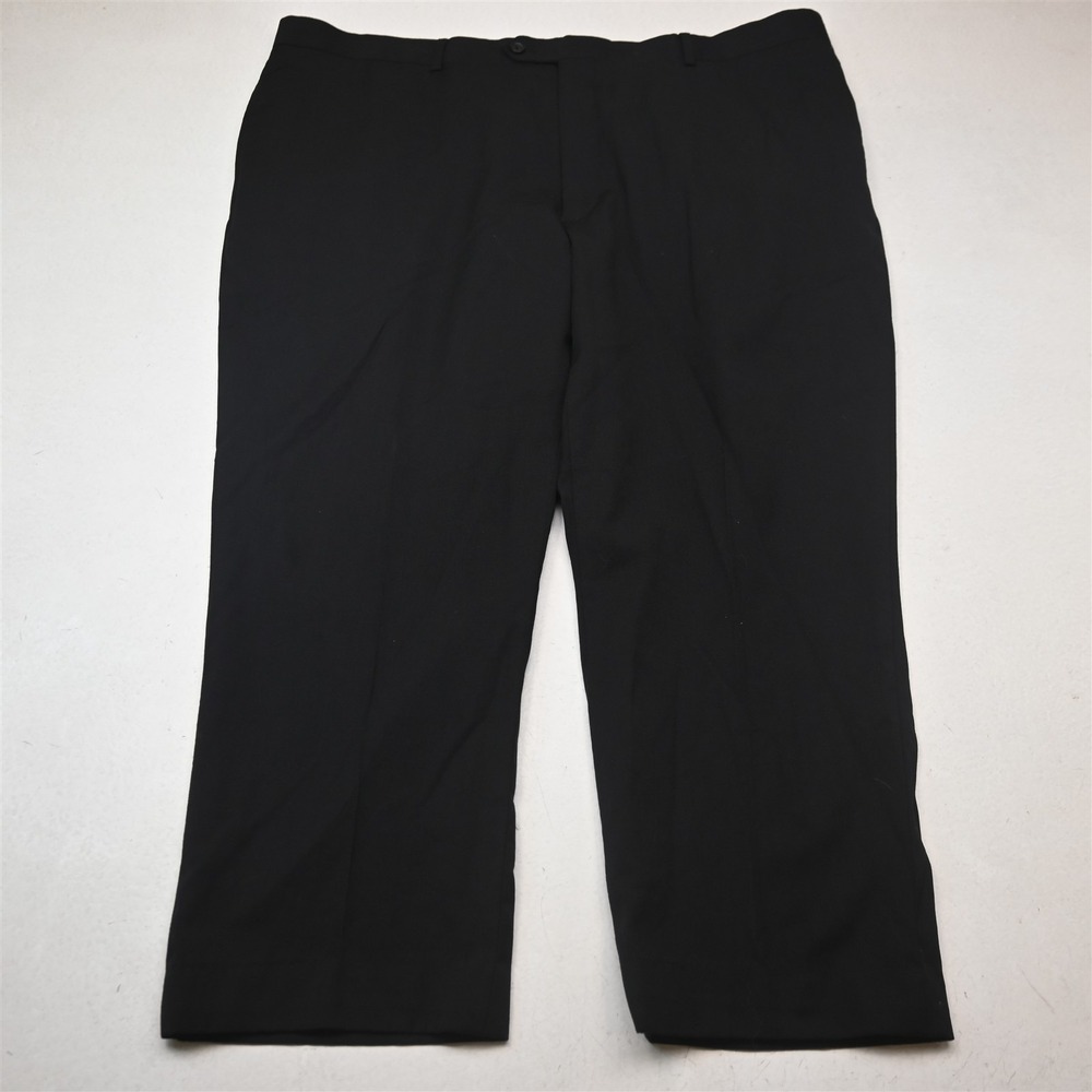 Pronto Uomo 42x26 Black 100% Wool Flat Front Straight Dress Mens Pants